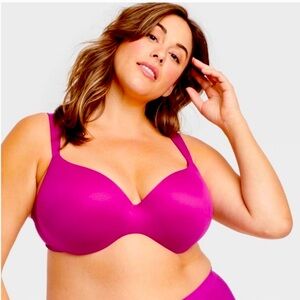 Sensual Auden lightly lined Demi coverage underwire bra 42DDD ( in tulip = pink)